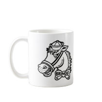 Cartoon Horse Bronc Broncos mugs
