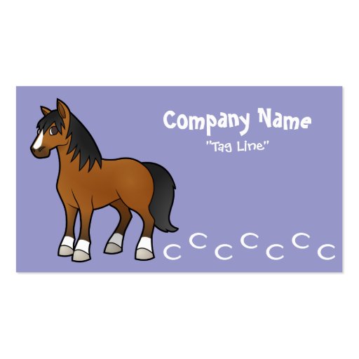 Cartoon Horse Business Card Template (front side)
