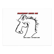 Cartoon Horse: Somebody Loves Me Postcards