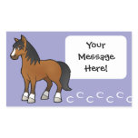Cartoon Horse Rectangular Sticker