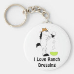 Cartoon Horse With Ranch Dressing Key Chains