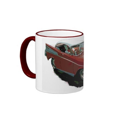 Cartoon hot rod Chevy Mugs by