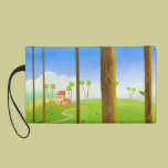 cartoon house trees Wristlets bagettes bags