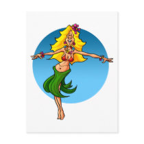 Cartoon Hula Dancer postcards