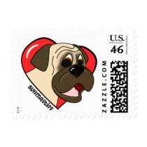 Cartoon I Love my Bullmastiff Postage