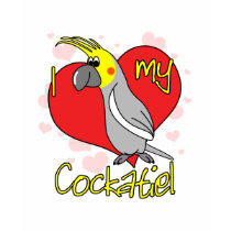 Cartoon I Love my Cockatiel t-shirts by MenagerieMayhem Cartoon I Love my Cockatiel t-shirts