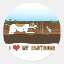 Cartoon I Love My Earthdog Sticker
