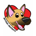 Cartoon I Love my German Shepherd Child's T-Shirt by MenagerieMayhem Cartoon I Love my German Shepherd Child's T-Shirt