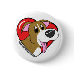 Cartoon I Love my Pit Bull buttons