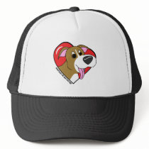 Cartoon I Love my Pit Bull hats