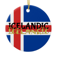 Cartoon  Icelandic Horse Double-Sided Ceramic Round Christmas Ornament