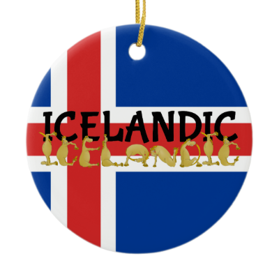 Cartoon  Icelandic Horse Double-Sided Ceramic Round Christmas Ornament