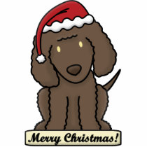 Cartoon Irish Water Spaniel Christmas Ornament photo sculptures by MenagerieMayhem Cartoon Irish Water Spaniel Christmas Ornament photo sculptures