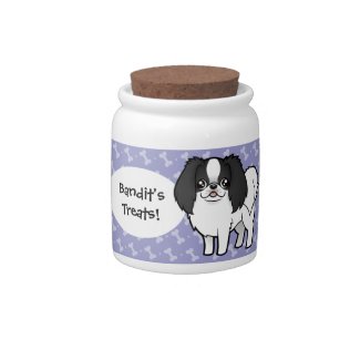 Cartoon Japanese Chin Treat Jar Cartoon Japanese Chin PersonalizeTreat Jar