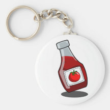 Cartoon Ketchup Bottle Keychain