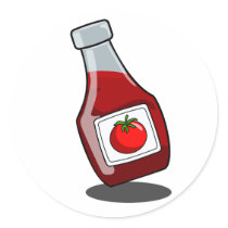 Cartoon Ketchup Bottle Sticker