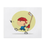 cartoon kid playing ice hockey design flyer design
