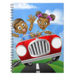 Cartoon Kids Driving Car Notebook