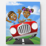 Cartoon Kids Driving Car Plaque