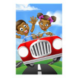 Cartoon Kids Driving Car Stationery