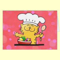 Cartoon Kitty Chef | Cute Kitty Chef cards