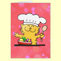 Cartoon Kitty Chef | Cute Kitty Chef cards