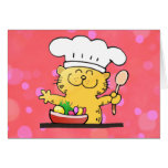 Cartoon Kitty Chef | Cute Kitty Chef Card