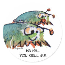 Cartoon Krill Funny Stickers - Customize Text by zooogle Cartoon Krill Funny Stickers - Customize Text