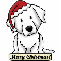 Cartoon Kuvasz Christmas Ornament Photo Cut Out