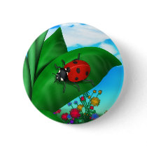 Cartoon Lady Bug Button