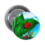 Cartoon Lady Bug Button