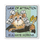 Cartoon Law of Attraction Hamster Judge Magnet magnets