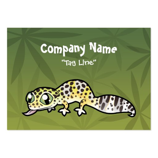 Cartoon Leopard Gecko Business Card (front side)
