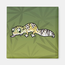 Cartoon Leopard Gecko Fridge Magnets