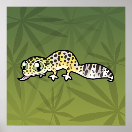 Cartoon Leopard Gecko Print | Zazzle