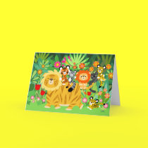 Cartoon Liger and Friends Greeting Card