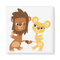 Cartoon Lion and Lioness dancing magnet by Lioness_Graphics Cartoon Lion and Lioness dancing magnet