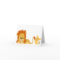 Cartoon Lion Dad and Cub notecard by Lioness_Graphics Cartoon Lion Dad and Cub notecard