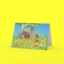 Cartoon Lion  Family greeting card