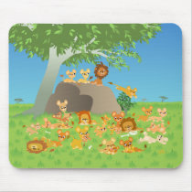 Cartoon Lion Family mousepad by Lioness_Graphics Cartoon Lion Family mousepad