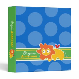 Cartoon Lion Fun Kids Custom Binder