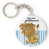 Cartoon Lion Get into Alignment Keychain