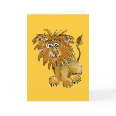 Cartoon Lion Greeting Card by zooogle