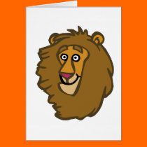 Cartoon Lion Head cards
