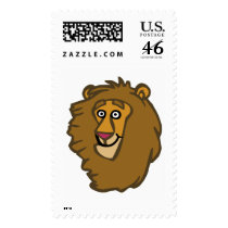 Cartoon Lion Head postage