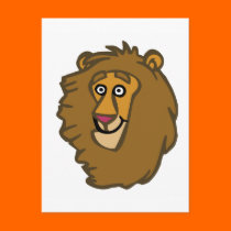 Cartoon Lion Head postcards