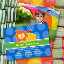 Cartoon Lion Kid Photo Profile / Name Card business cards