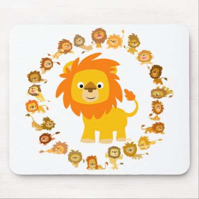Cartoon Lion Mandala mousepad by Lioness_Graphics