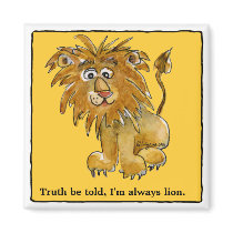 Cartoon Lion Personalized Magnets by zooogle Cartoon Lion Personalized Magnets
