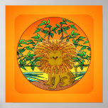 Cartoon Lion Poster